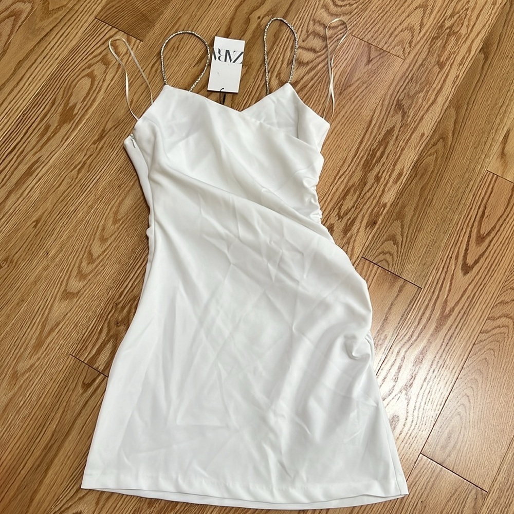 New! Zara small  rhinestone strappy mini dress .